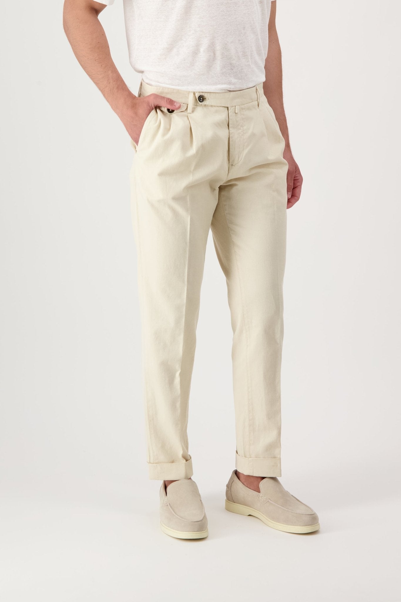 Pantaloni BG02 In Cotone e Lino - Pantaloni - Autore - Autore